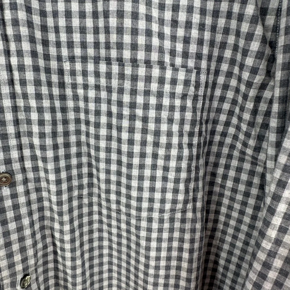 Banana Republic Soft Wash Slim Fit Shirt Mens XXL Grey Navy Gingham Check Cotton